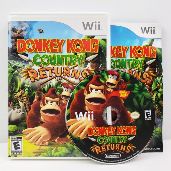 Donkey Kong Country Returns Nintendo Wii Video Game Disc Manual Case Tested - Picture 1 of 10